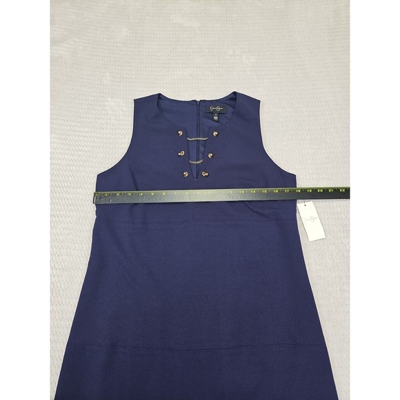 Jessica Simpson Dress Womens 10 Blue Sleeveless Gold Accents New With Tags - Picture 3 of 9